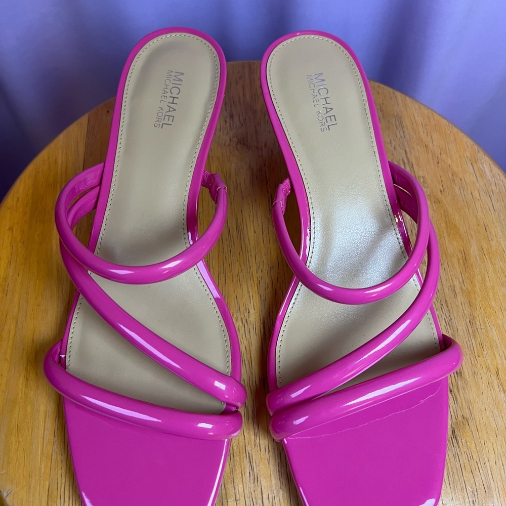 Michael Kors Pink Strappy Kitten Heels